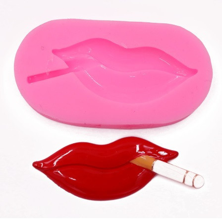 Силиконовая форма Губы 69 на 36 мм розовый Киев - изображение 1