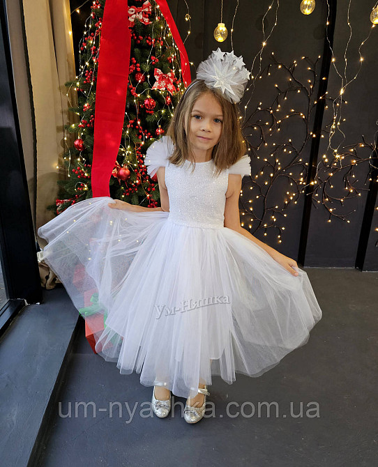 Сукня Сніжинка Біле ошатне плаття для дівчинки з паєтками Кривий Ріг - фото 5