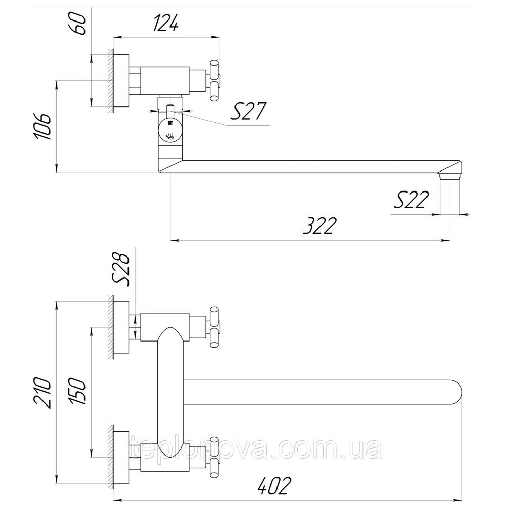 Смеситель для ванны Globus Lux DUKAT SD4-108 Черновцы - изображение 6