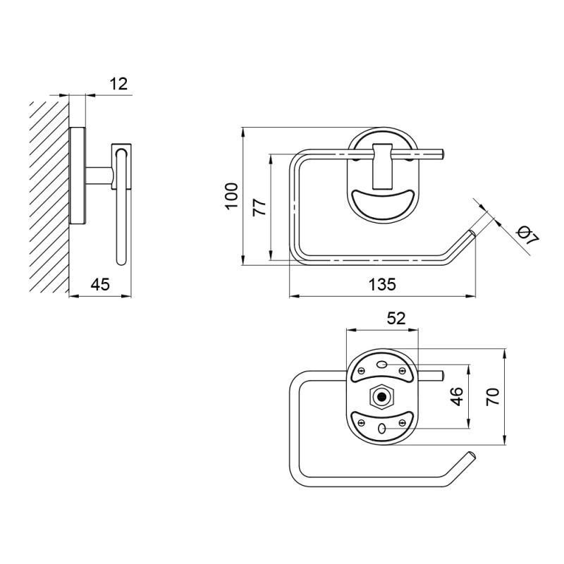 Тримач для туалетного паперу Lidz (CRM) 114.03.03 Київ - фото 2