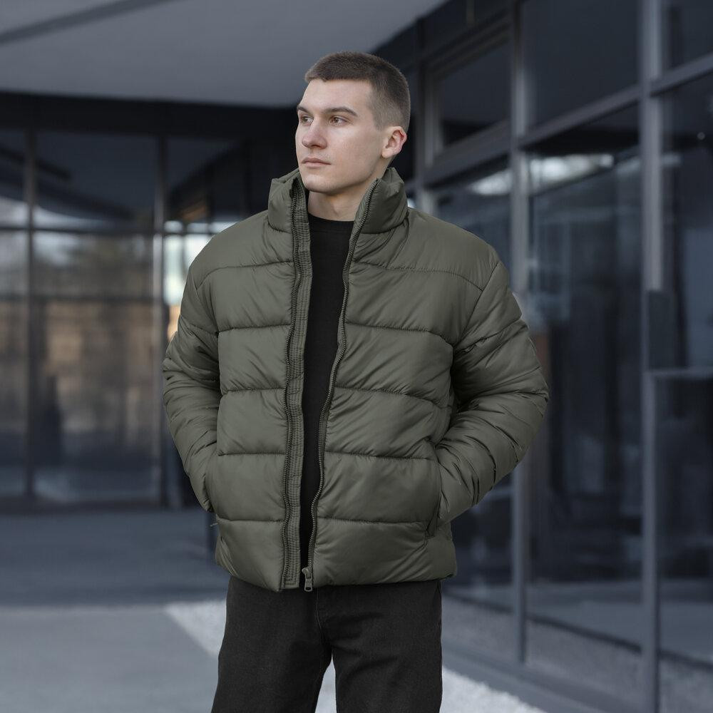 Чоловіча зимова куртка хакі Pobedov Bubble Gum Київ - фото 8