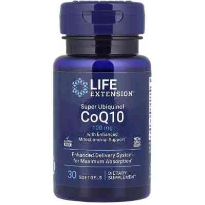 Вітамінно-мінеральний комплекс Life Extension Убіхінол з муміє, 100 мг, Super Ubiquinol CoQ10, 30 гелевих капсул (LEX-14373) Вінниця