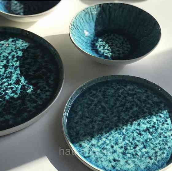 Салатник Olens "Totem" 17,5Х5 см кругла кераміка синя овальна для дому та ресторанів Київ