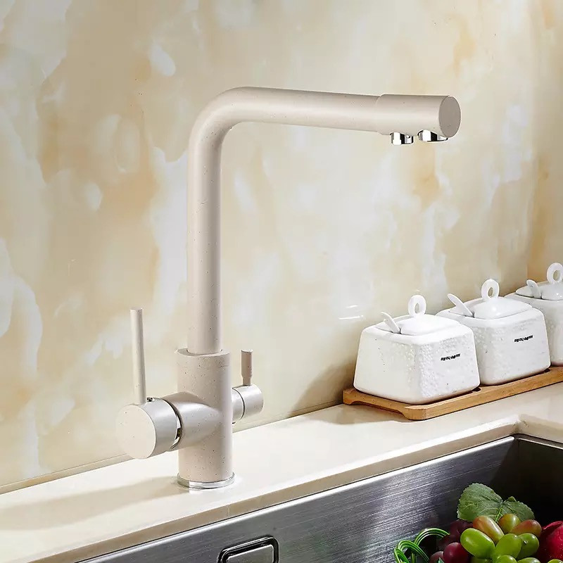 Змішувач для кухні WanFan , для гарячої і холодної води, 2 види подачі води матовий Бежевий Кам'янець-Подільський - фото 2