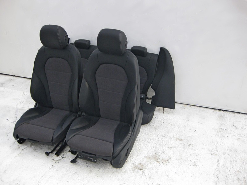 Mercedes-Benz  A2059100838 9J41 Комплект сидінь чорний шкірозамінник з сірою тканиною C-Class W205 Одесса - изображение 10