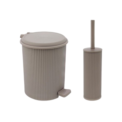 Набір для ванної кімнати 2в1 (йорш,відро/д/сміття) бежевий Line OZER-CZ-019 ELIF Житомир