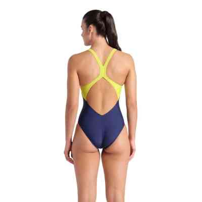 Купальник Arena Breath Swimsuit V Back Lb 008330-760 чорний, жовтий, зелений, синій 36 (3468337422037) Винница