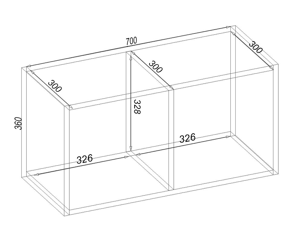 Полиця навісна К-15, Дуб Шамоні Світлий, 700/300/360 Львів - фото 2