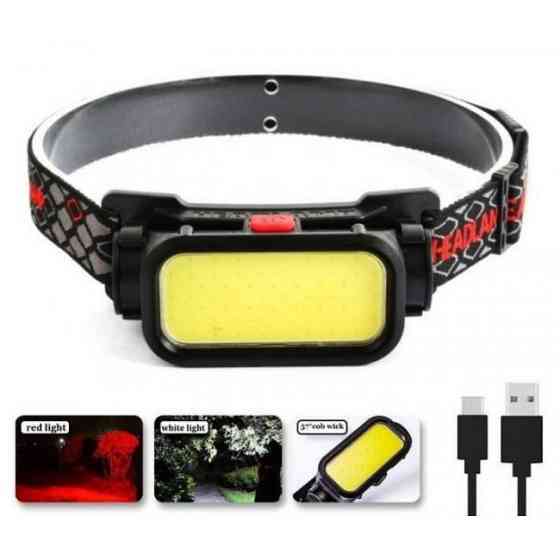 Налобний ліхтар BL-008 Bailong з COB діодом, білим і червоним світлом, 2 режими, до 2 годин роботи Одеса