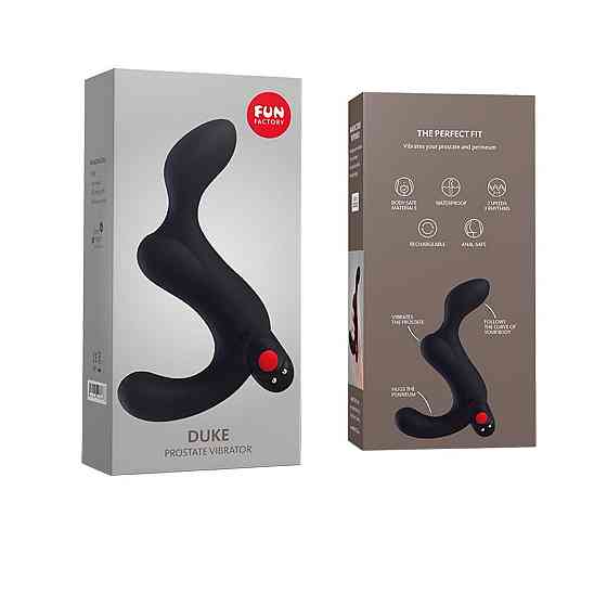 Массажер простаты Fun Factory DUKE black, стимуляция промежности, съемная вибропуля Sex Aura Киев