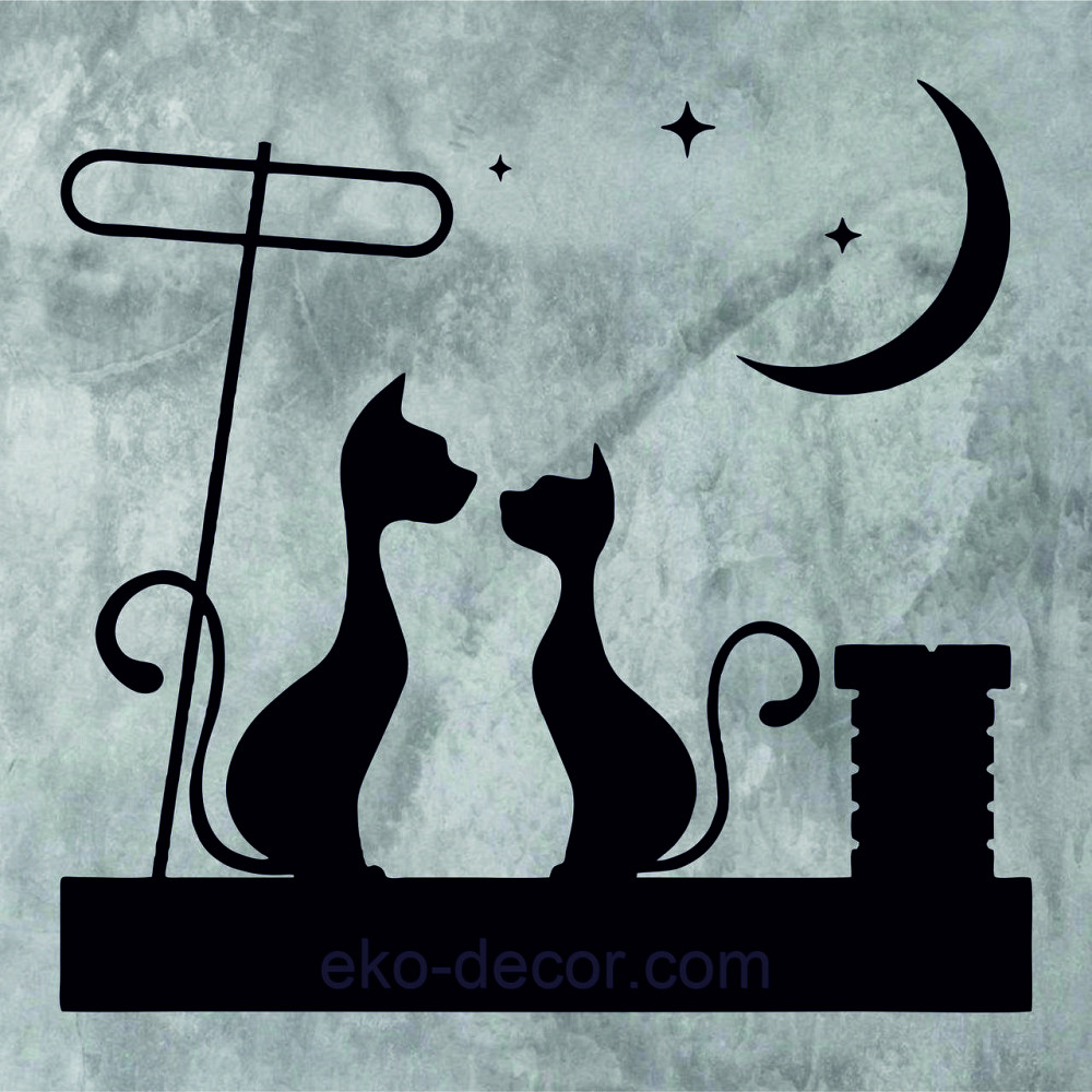Декоративное настенное 3D Панно «Коты» Декор на стену с объемом 90*90 см, Черный Киев - изображение 7