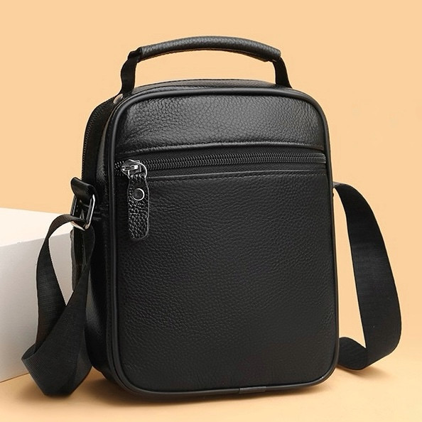Мужская сумка-барсетка кожанная черная Tiding Bag 75003 Каменское - изображение 8