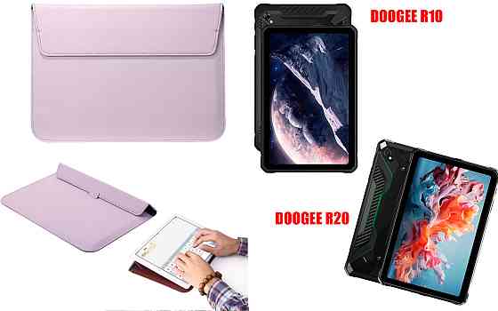 Чохол-конверт VitoCase для Doogee R10, з функцією підставки для планшета Чорний Фіолетовий Київ