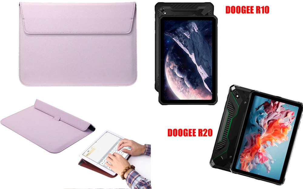Чохол-конверт VitoCase для Doogee R10, з функцією підставки для планшета Чорний Фіолетовий Київ - фото 1