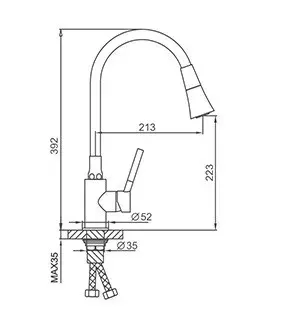 Смеситель для кухни Frap F4044 с гибким изливом, 2 режима, черный/хром Киев - изображение 8