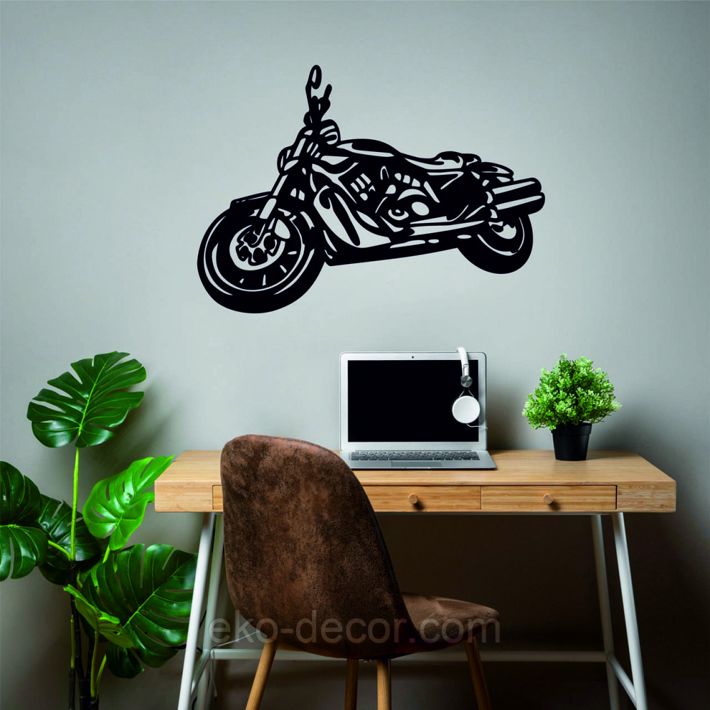 Декоративне настінне Панно «Мотоцикл» Декор на стіну 70*49 см, Чорний Київ - фото 10