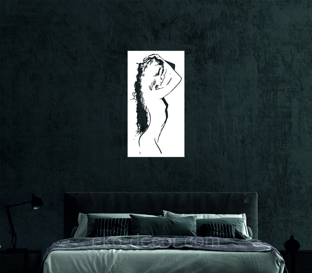 Декоративное настенное Панно «Силуэт женщины», Декор на стену 70*37 см, Белый Киев - изображение 7