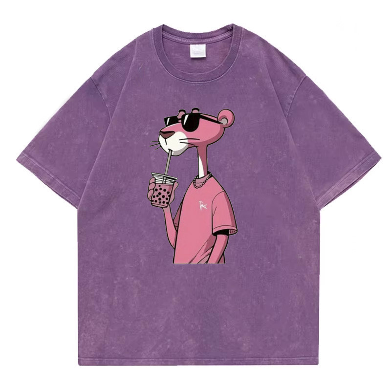 Футболка оверсайз винтаж с принтом Сиреневый Пантера Харьков - изображение 1
