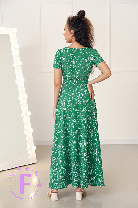 Літня довга сукня з короткими рукавами "Lia" оптом | Розпродаж моделі 44, Різні кольори Київ - фото 2