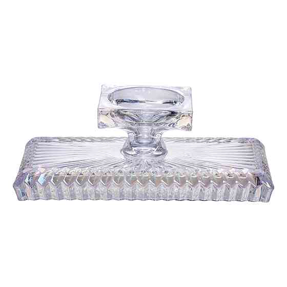 Фруктовниця скляна на ніжці 29х16.5х11 см прямокутна ваза для фруктів цукерниця Прозорий HP-19-151L Київ
