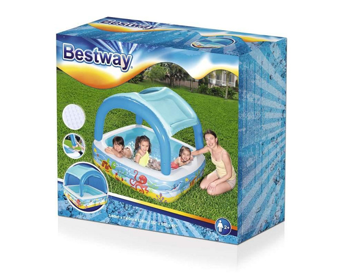 Басейн дитячий надувний BESTWAY зі знімним навісом об'єм 265л Блакитний (52192) Чернігів - фото 4
