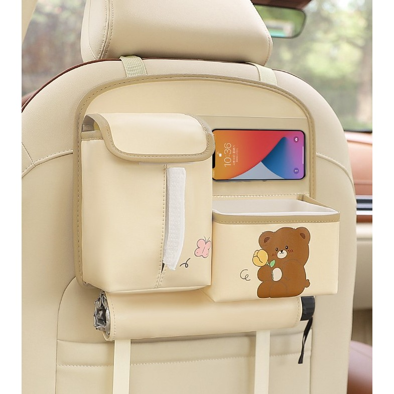 Детский автомобильный органайзер, накидка на сидение, органайзер в машину, бежевый цвет Каменец-Подольский - изображение 1