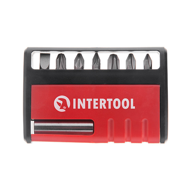 Набор насадок для отвертки с магнитным держателем, 8 ед., Cr-V INTERTOOL VT-0107 Киев - изображение 1