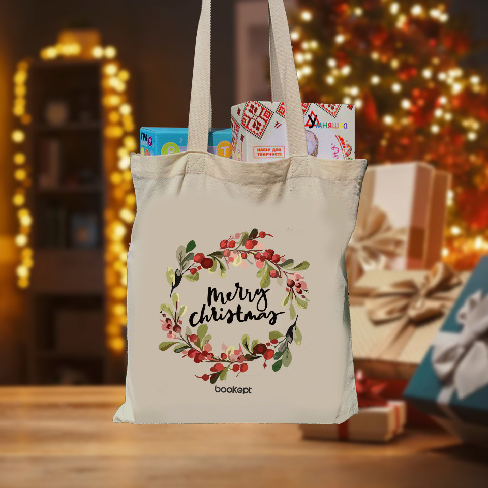 Екошопер BookOpt BK4018 Merry Christmas бежевий Киев - изображение 8