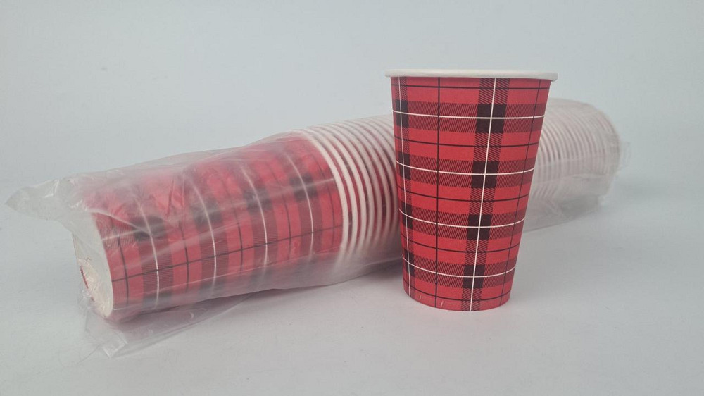 Склянки паперові одноразові 340 мл Юніта карта червона h11 (50 шт.) Харків - фото 1