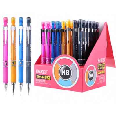 Карандаш механический Baoke НВ 0,7 мм, с гриппом, с ластиком, ассорти (PENCIL-BAO-ZD144) Винница