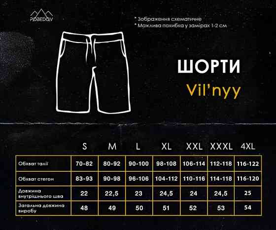 Темно-синие мужские шорты прямого кроя Pobedov Vil'nyy Киев