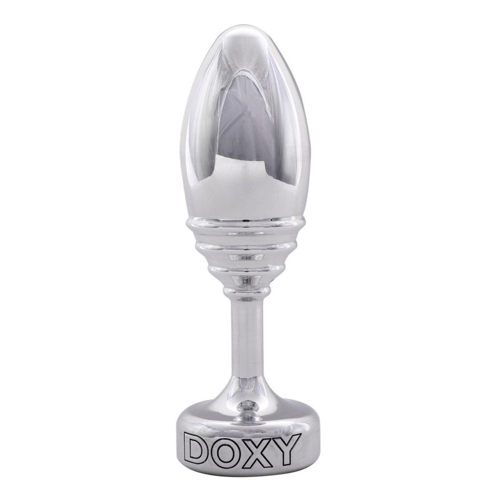 Металева анальна пробка DOXY Butt Plug RIBBED, ребриста, діаметр 3,3 см Sex Aura Київ - фото 1