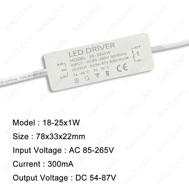 LED драйвер 18-25Вт 0.3А для світлодіодів, пластиковий Київ - фото 4