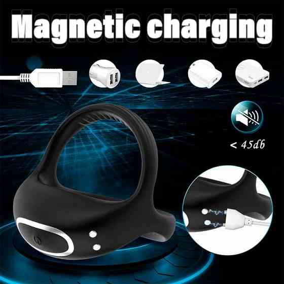 Тройное эрекционное смарт виброкольцо на пенис и мошонку 