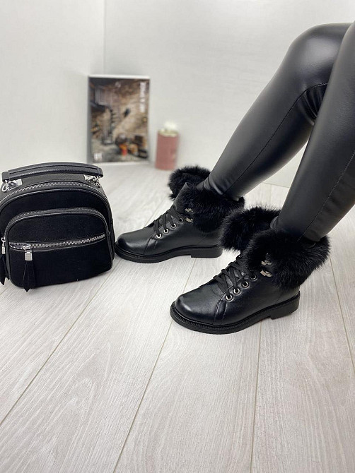 Injers Черевики жіночі INJERS чорні натуральна шкіра зима висота 14см (619-43) Коломыя - изображение 6