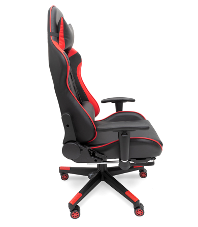 Геймерське комп'ютерне крісло з масажером, ергономічними подушками та підставкою для ніг, Чорний/Червоний (G899) Київ