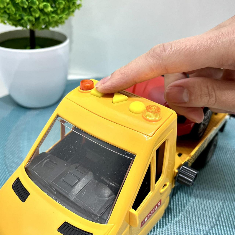 Спецтехніка Евакуатор інерція звуки підсвічування гумові шини рухомі елементи Жовтий (666-66 P) Чернигов - изображение 3