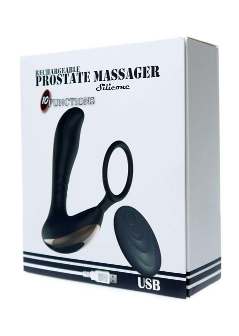 Массажер простаты - Prostate Massager With Ring, 10 Function Sex Aura Киев - изображение 5