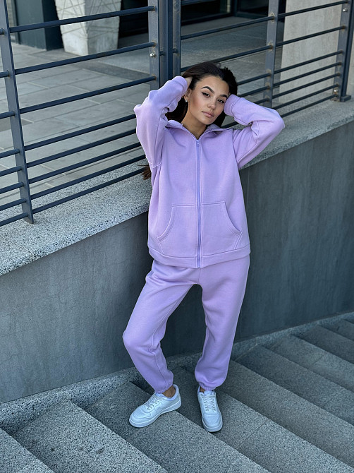 Жіночий спортивний костюм на флісі Бузковий 50/52 Харків - фото 9