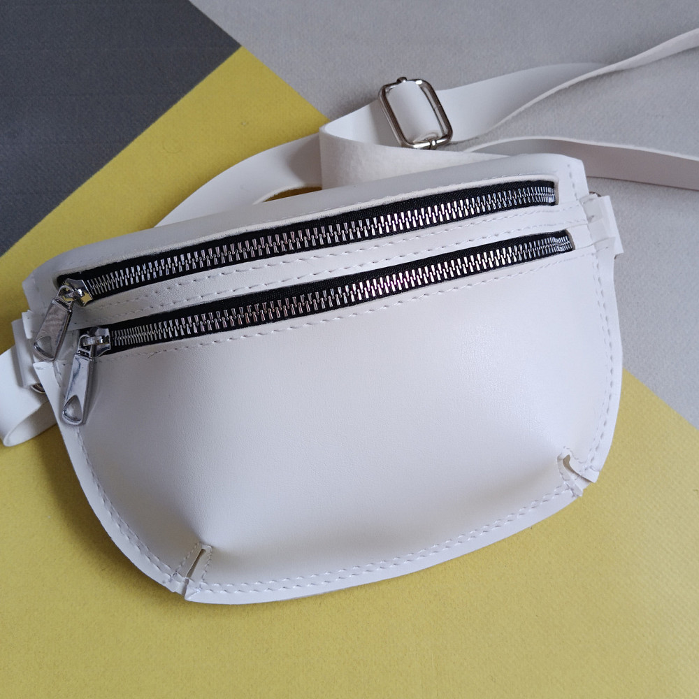 Сумка жіноча бананка біла поясна сумка Київ - фото 1