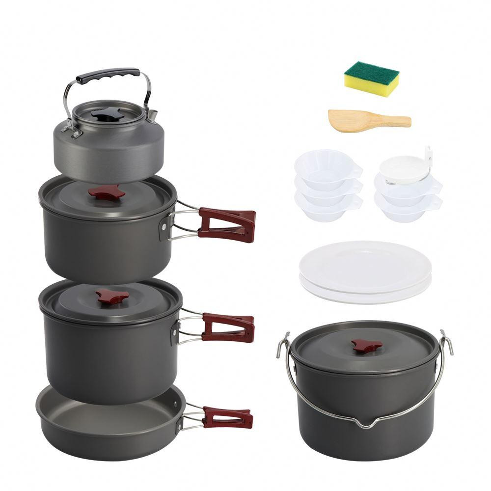 Туристичний набір посуду складаний AL-601 алюмінієвий 14 предметів на 6 персон Київ - фото 2