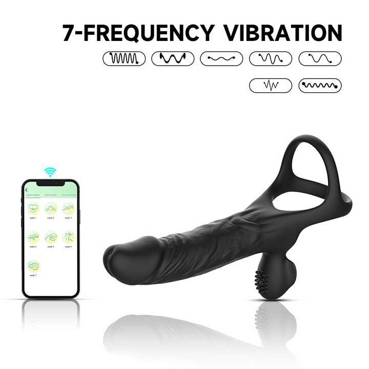 Смарт ерекційне кільце з вібрацією і фалоїмітатором для подвійного проникнення Love Spousе Вінниця - фото 2