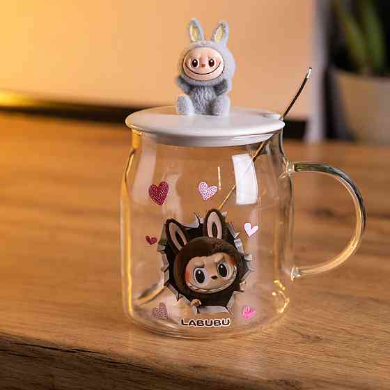 Новогодняя стеклянная чашка 