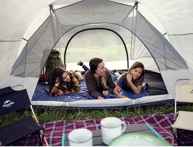 Намет тримісний Naturehike Cloud Fun NH19ZP006, 210T/Silver Coated, білий Київ - фото 8