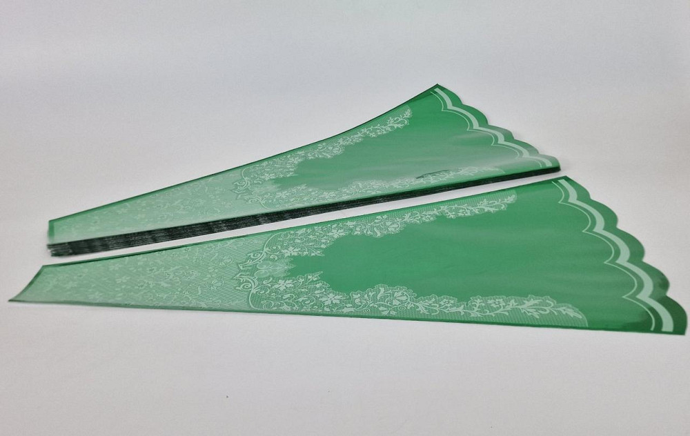 Конусне паковання під квіти h60/ 7низ/31верх метал зелений (100 шт.) візерунок130 (8) (100 шт.) Харків - фото 1