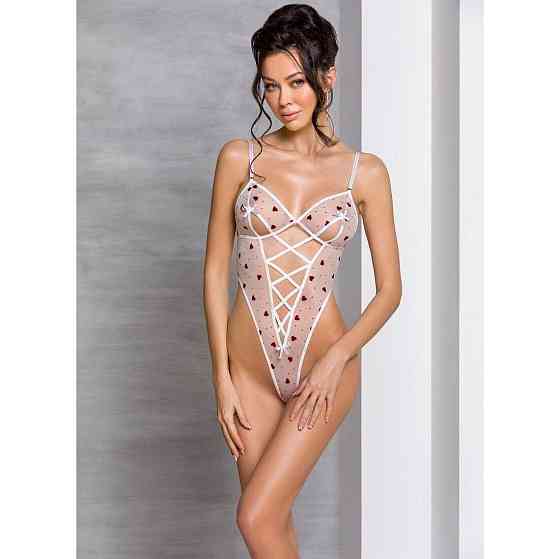 Эротическое боди с рисунком Passion LOVELIA BODY XXL/XXXL, white Sex Aura Киев