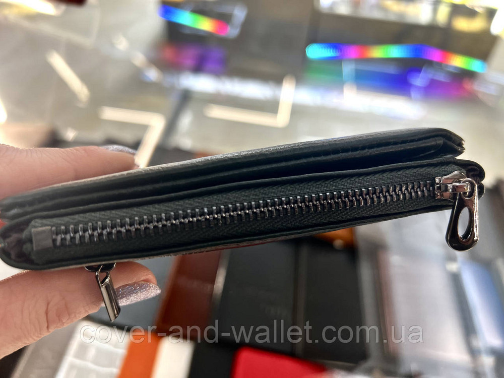 Стильный женский кожаный кошелек небольшого размера красно-черный Helen Verde 0811 Киев - изображение 6