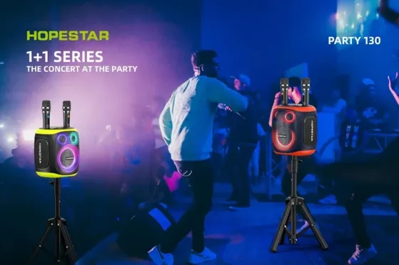 Портативна Bluetooth колонка Hopestar Party 130 із 2 мікрофонами, караоке, USB/TF, AUX, потужний звук Одеса