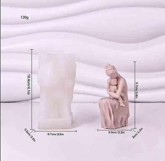 Силіконова форма «Мама з дитиною» для свічок та декору Київ