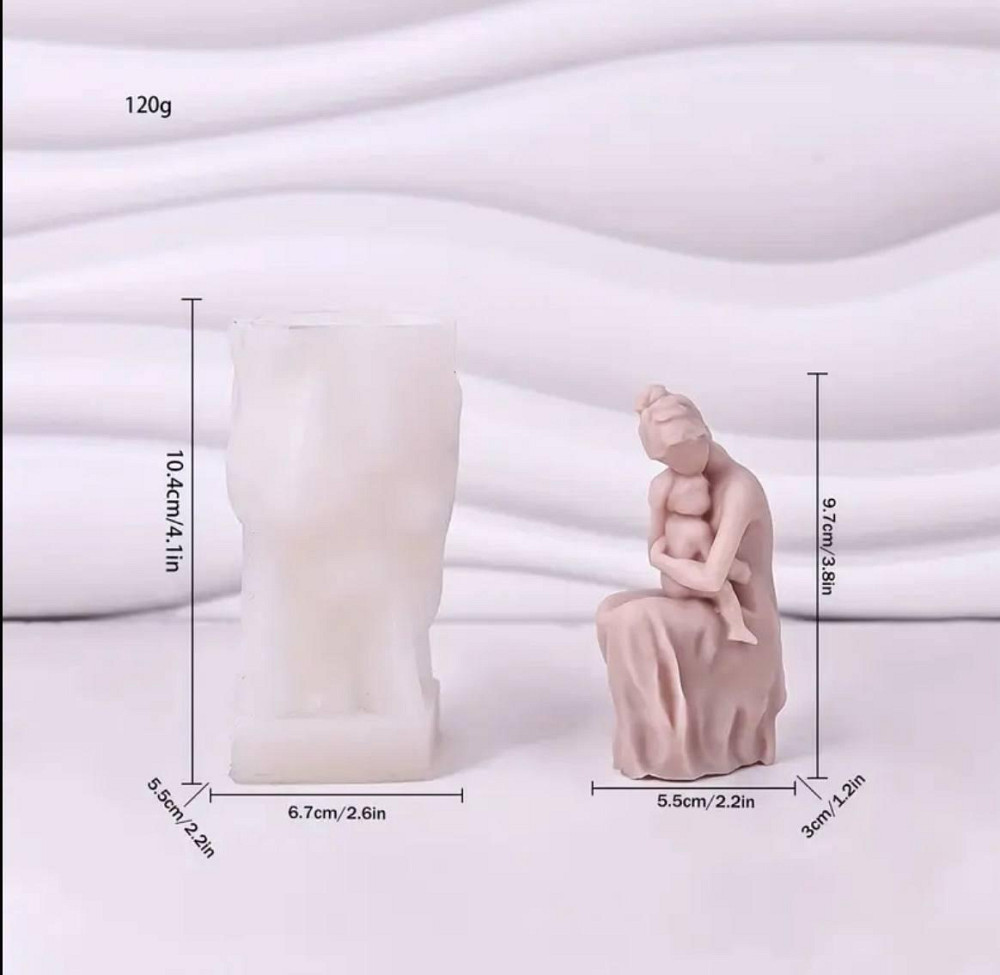 Силіконова форма «Мама з дитиною» для свічок та декору Київ - фото 2